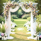 Wedding Arch Draping Fabric 29" x 19Ft Sheer Drapes for Backdrop Wedding Ceremony Reception Ceiling Decor Curtain Baby Bridal Shower Decoration (White, 1 Panel)