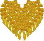 50pcs 1-1/2" Mini Yellow Satin Ribbon Bows Without Twist Ties for Crafts Gift Wrapping Packing Christmas Decoration (Yellow)