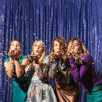 SquarePie Sequin Backdrop Less Transparent Photography Background Sparkly Curtain for Wedding Patry 10FT x 10FT Navy Blue