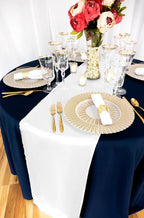 12 Pack White Satin Table Runner 12 x 108 inch Long Premium Smooth Table Runner for Wedding, Banquets, Birthday, Party, Graduation, Engagements,Table Runners fit Rectangle and Round Table