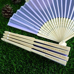 100 Pcs Personalized Purple Wedding Fans for Guests Bulk, Custom Hand Fans Decorative Folding Fans, Wooden Fans Party Favor Birthday Party Supplies Bridal Shower Gifts Baby Shower Favors