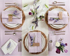 Solino Home Lilac Linen Tablecloth 60 x 90 Inch - 100% Pure Linen Hemstitch Table Cloth for Rectangle Tables - Classic Hemstitch, Machine Washable Tablecloth for Fall, Autumn, Thanksgiving, Christmas