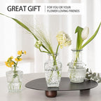 Vintage Small Vases for Flowers Set of 10, Mini Bud Vases for Flowers,Clear Small Vases in Bulk for Centerpieces Decorations,Wedding Party Home Coffee Table Flower Decor (Clear)