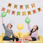 40 PCS Banner Customizable DIY Banners Kit - Blank Flags with Alphabet Templates Markers Ribbon for Personalized Party Decor Birthday Wedding Baby Shower