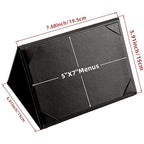 Menu Covers - Set of 10 Double-Sided Table Tent Cards for Restaurant, Dinner Party, and Bar Menus - Includes Bill Holder and Reserved Seating Signs - Easy to Clean and Foldable (10, 5"x7"Trifold)