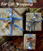 Light Blue Velvet Ribbon 5/8'' 25 Yards for Christmas Tree, Gift Wrapping, Flower Bouquet, Wreath Decorations, Bow Making