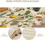 Table Runner with Flowers and Birds, Spring Plant Flowers Table Decoration Linen Table Runner Family Party Party Decorations 13x36 Inches