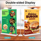 Relx 6 Pack Acrylic Sign Holder 8.5 x 11, Vertical T Shape Plastic Sign Holder with Base, Double-Sided Clear Tabletop Plexiglass Flyer Stands for Restaurant Office Store Home Picture Frame Display