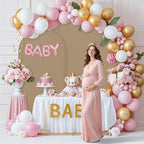 7.2FT Wedding Arch Covers Arch Backdrop Cover Arch Stand Covers Set Arch Cover Spandex Fabric Stretchy Backdrop for Wedding Birthday Party Decoration Baby Shower (Khaki)