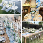 12 Pack Dusty Blue Cheesecloth Table Runners 35x120 Inch,10FT Boho Fall Thanksgiving Blue Gauze Table Runner Cheese Cloth for Wedding Party Baby Shower Home Decorations