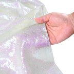 SquarePie Sequin Backdrop Non-Transparent Background Sparkly Curtain for Wedding Party 6FT x 8FT Iridescent