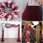 Burgundy Tulle Fabric Rolls 6 Inch by 100 Yards (300 feet) Fabric Spool Tulle Ribbon for DIY Burgundy Tutu Bow Baby Shower Birthday Party Wedding Decorations Christmas Craft Supplies