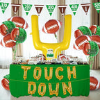 Football Party Supplies Kit - Touchdown Letter Balloon, Goal Post & Football Shaped Foil Balloons, Round 'Touchdown!' Foil Balloons, and Banner for Birthday, Game day, Tailgate Party Decorations