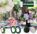 12PCS Foam for Flower Arrangements Styrofoam for Artificial Flowers Dry Blocks Foam Circles with Green Floral Tape for Fresh Flowers Wire