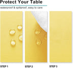 Hiasan Waterproof Tablecloth Rectangle - Washable Fabric Table Cloth for Dining Room Kitchen Birthday Party and Outdoor Use, Yellow, 54 x 120 Inch