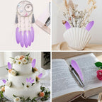 THARAHT 120pcs Lignt Purple Natrual Goose Feathers Natural Bulk 6-8 inch 15-20cm for Crafts DIY Cosplay Wedding Party Halloween Decoration Goose Nagoire Feathers