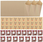 PATIKIL Dried Flower Confetti Cones, 30Pcs Paper Tapers Cone Holder with Dried Rose Petals / Sticker for Wedding Party Engagement Birthday DIY Decoration, Red