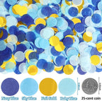 RYKOMO 10000 Pieces 1 Inch Round Tissue Paper 3.5oz Table Confetti Dots Blue Round Tissue Confetti for Craft DIY Scrapbooking Birthday Party Festival