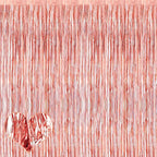 4 Pack Rose Gold Fringe Curtain Backdrop, 3.2Ft x 6.6Ft Metallic Tinsel Foil Fringe Streamers Curtains Background for Photo Booth Birthday Wedding Baby Shower Party Christmas Decorations