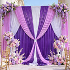 10x10 ft Glitter Purple Backdrop Curtain for Parties, Wrinkle Free Thick Purple Sequin Backdrop, 2 Panels 5×10FT Shimmer Photo Backdrop Drapes for Themed Party Wedding Photographs Background