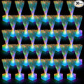 Amylove 30 Pcs Mini Fiber Optic Lamps Bulk Small LED Light up Table Centerpieces for Party Event Decorations with Crystal Base Battery Powered for Glow in The Dark Favors Supplies (6 Inch,Clear)