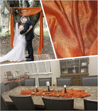 Arch Drapes for Wedding Arch Draping Fabric 6Panels Terracotta Sheer Backdrop Curtain for Ceremony Bridal Party Decor 19Ft Length x 28" Width