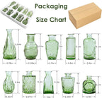 Vintage Small Glass Vases Set of 10,Mini Bud Vases for Flowers,Amber Glass Vases for Centerpieces,Wedding Decorations,Home Table Flower Decor (Hunt Green)