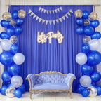 10ft x 10ft Royal Blue Backdrop Curtains, Wrinkle-Free Sheer Chiffon Fabric Photo Backdrop Drapes for Wedding Arch Party Ceremony Stage Photography Decorations