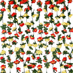 16Pcs 126Ft Pink&Yellow Rose Garland, Fake Rose Hanging Flowers, Artificial Flower Vine, Hanging Floral Vine Garland for Wedding, Birthday Party, Wall Arch, Halloween, Christmas Garden Backdrop Decor