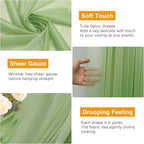Wedding Arch Draping Fabric 2 Panels 28.7" x 20FT Sage Green Sheer Chiffon Backdrop Drapes for Wedding Ceremony Birthday Party Bridal Shower Outdoor Decoration