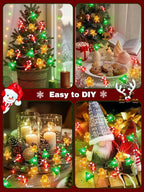 Christmas String Lights Decoration, 10ft 30LED Christmas Tree Gingerbread Man Candy Cane Fairy Lights Battery Operated with Remote, 8 Modes & Timer, Twinkle Light for Home Party Indoor Outdoor Decor