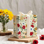 WRAPAHOLIC Floral Wrapping Paper Roll - Mini Roll - 17 Inch x 9.8 Feet - Wild Flower Wrapping Paper, Perfect for Girls Women Birthday, Wedding, Bridal Shower