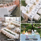 8 Pack White Table Cloth 90 x 156 Inch Rectangular Tablecloths for 8 Foot Rectangle Tables, Wrinkle Resistant White Tablecloth Washable Polyester Fabric Table Covers for Party Wedding Banquet