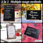 8 x 12 Chalkboard Sign, Reusable Double Sided Small Chalkboard Signs with Wooden Base Stand, Menu Chalk Board Sign Store Food Signs for Party, Tables Decoration, Bar and Restaurant (1 Pack)
