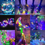 24 Pack Led Fairy Lights - Mutilcolor, Battery Operated LED Silver Wire String Lights, 7FT 20LED Mini Firefly Starry String Lights Waterproof Led Twinkle Lights for Mason Jar DIY Christmas Decor