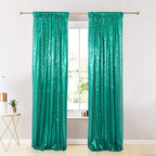 ShinyBeauty Sequin Curtain 2 Panel Set Christmas Green Glitter Background 2FTx8FT Green Sequin Backdrop Curtains Pack of 2 (Grass)