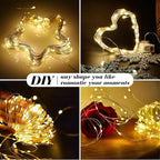 ZGWJ 24 Pack Fairy Lights Battery Operated, 7ft 20 Mini LED Fairy String Lights Silver Wire 3 Modes for DIY, Parties, Wedding, Bedroom, Halloween Christmas Decoration Mixed-Color