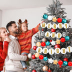 Giant Friendship Bracelet Garland Kit, DIY Birthday Banner with Letters Ball Jumbo Customizable Friendship Bracelet Decor for Halloween Christmas Wedding Party(Red, Green, White)