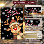 Christmas Reindeer Metal Tin Sign - Merry Christmas Sign for Outdoor & Indoor Decoration - 8x12Inch