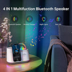 Night Lights Bluetooth Speaker, 15W Wireless Charger with Phone Holder, Touch Control Bedside Lamp with Dynamic Colored Music Light, Dimmable Light Room Decor for Teenage Girls Boys Gifts