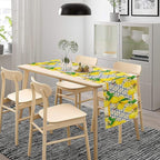 Lemon Table Runner,Spring Summer Seasonal Yellow Blue Table Runner for Kitchen Dining Table Home Party Decoration 13x90 Inch