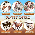 452 Pcs Western Birthday Party Decorations for 50, Western Cowboy Paper Plates Cups Napkins Tablecloth Cutlery Straws Cowboy Tableware for Wild West Horse Rodeo Birthday Party Supplies