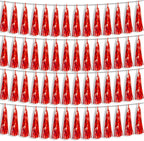 4P Red Foil Fringe Metallic Tassel Streamers Banner Tassel Garland for Parade Floats, Bachelorette, Wedding, Birthday, Halloween, Christmas, Bridal/Baby Shower Party Decorations