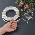 Fashewelry 22.96 Feet/Roll 6mm Thick Aluminum Wire Silver Bendable Metal Craft Wire for Beading Jewelry Craft Making