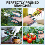 Garden Scissors Floral Shears, Professional Floral Scissors with Comfortable Grip Handle, Premium Garden Pruning Shears for Plants Trimming and Fruit Picking Trimming, Green