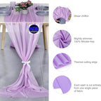 MDS 2 Pack 14ft Chiffon Table Runner 29 x 170 Inches Sheer Wedding Runner Romantic Rustic Table Runner for Wedding Decorations, Birthday Parties, Bridal Shower Party Arch Decor - Orchid