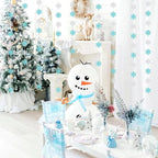 Snowflake-Snow Teal-Silver Christmas Party-Decoration Garland - 52ft Turquoise Winter Wonderland Frozen Ornaments Hanging Paper Streamers,New Years Birthday Baby Shower Wedding Ceiling Decor Hugfond