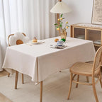 NLMUVW Linen Tablecloth Rectangle 6ft, Rustic Textured Table Cloth Water Resistant Farmhouse Table Cover for Kitchen Dining Party Coffee, 54x96 Inch