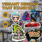 VulgrCo Custom Design Your Own Personalized Labels Stickers Decals Text Name Image Photo 120 Pack - Waterproof, Dishwasher Safe, Fade Resistant, UV Protected, Heat and Cold Resistant