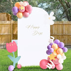 SoarDream White Wedding Arch Backdrop Cover 6.6FT Spandex Fitted White Wedding Arch Covers Round Top Chiara Arches Backdrop Cover Fabric for Birthday Balloon Party Decoration